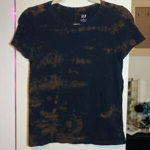 Upcycled Black Acid-Wash GAP Short Sleeve Cotton Tee XS